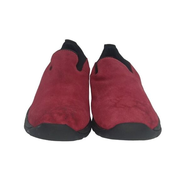 Lands End Womens Pre-owned Red Suede w/Black Accents Slip-on Loafers - sz. 8B - Picture 2 of 6
